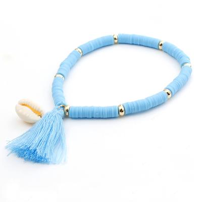 China New Rainbow Bohemian Clay Bracelet Shell Tassel Colorful Bracelet by Fashion Jewelry for sale