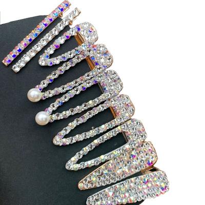 China Eourpe factory designer hair pins women crystal rhinestone hair clips bling hair clips accessories for women girls for sale