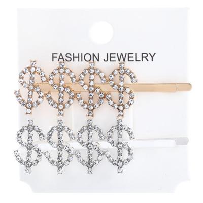 China Trendy Word Hairpins Bobby Pins Letter Barrettes Rhinestone Crystal Hairclips for Women Girls for sale