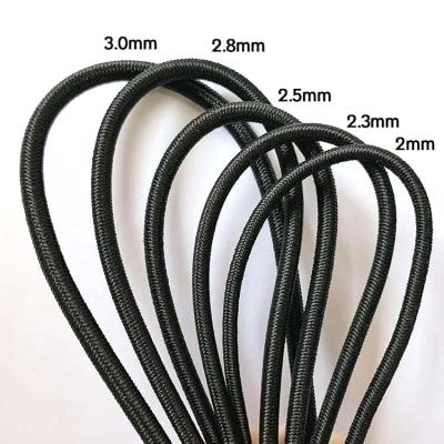 China Black and white strong elastic rope 1.5mm, 1.8mm, 2mm, 3mm bungee shock high tenacity wholesale rope for sale