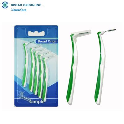 China PP+Nylon Interdental Brush L Shaped Interdental Brush Toothpick for sale