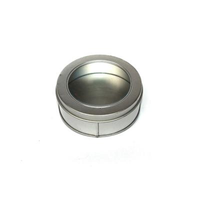 China Small Recycled Materials Spices Container /bulk Tea Cans With Clear Plastic Window Top for sale