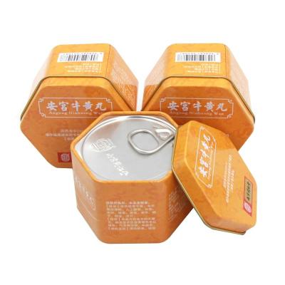 China Hexagonal Pill Candy / Metal Pill / Coffee Tin Can Packaging With One Double Lid for sale