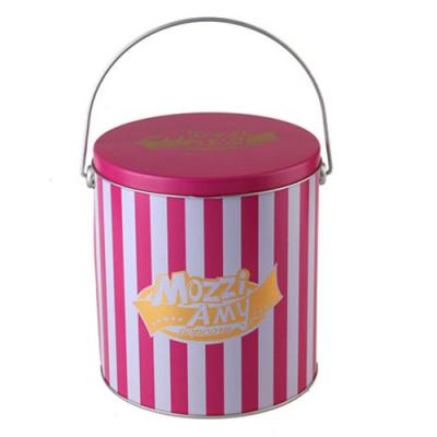 China Food China Suppliers Round Metal Popcorn Packaging Tin Box for sale