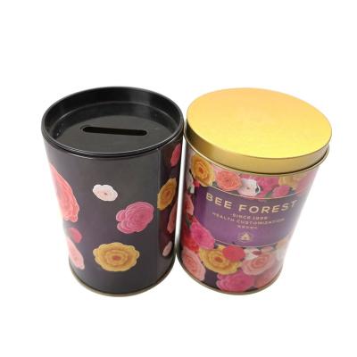 China Factory Supply Eco-friendly Material Coin Bank With Removable Lid, Metal Tin Can, Money Tin Box for sale