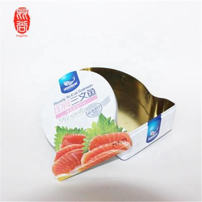 China Kingshine Eco - Friendly Salmon Shape Tin Can Tin Metal Box For Fish Shape Container for sale