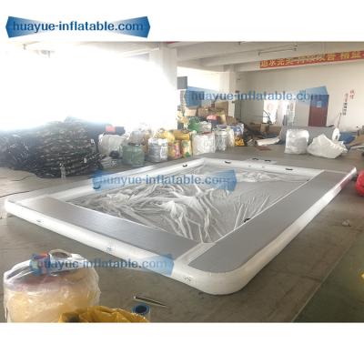 China Durable Luxurious Portable Inflatable Yacht Floating Ocean Swimming Pool With Netting Enclosure for Sales for sale