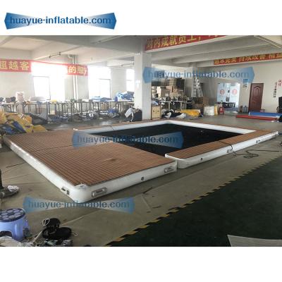 China Non-slip Leisure Water Park Non-slip Floating Yacht Pools  Inflatable Sea Pool Swim Platform for Yacht Boats for sale