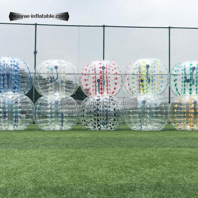 China Foldable Outdoor Adult TPU / PVC Bubble Football Soccer Ball Inflatable Bumper Ball With Colored Dots for sales for sale