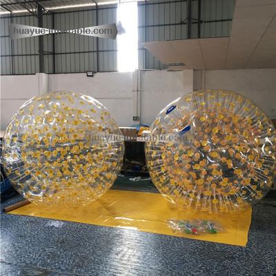 China Inflatable Toy Commercial outdoor sports inflatable human body zorb ball with color dots on land or snow for fun for sale