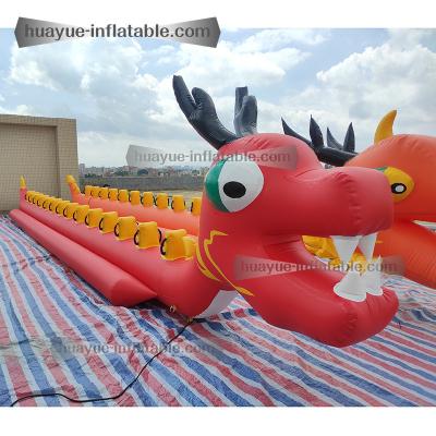 China Popular Funny Towable Water Ski Boat Inflatable Dragon Float Boat Inflatable Banana Dragon Boat Rides for sale