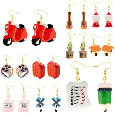 China Dangly Cute Cute Earrings Fashion Jewelry Handmade Earrings Dangly Motorcycle Dies Girls Fashionable Summer Unusual Hook Earrings Women for sale