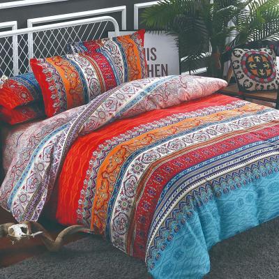 China High Quality Disposable All Season Soft Home Weeding Printed BoHO Polyester 3 Pieces Quilting Bedding Set for sale