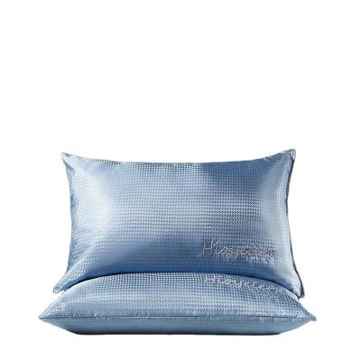 China Anti-Static Modern Silk Blue Resistant Hypoallergenic Memory Foam Polyesterdust Dust Mite Blue Resistant Hypoallergenic Memory Foam Custom Cool Comfortable Summer Hotel Satin Pillow for sale