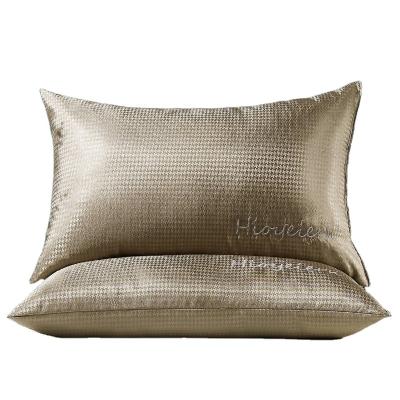 China Summer Anti-Static Luxury Ice Silk Pillow Polyester Down Resistant Hypoallergenic Pillow Filling Champagne Dust Mites Memory Foam Customsatin for sale