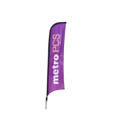 China Customized Promotional Wind Heavy Duty Trade Show Advertising Feather Flag Beach Banner Ruffled Stands for sale