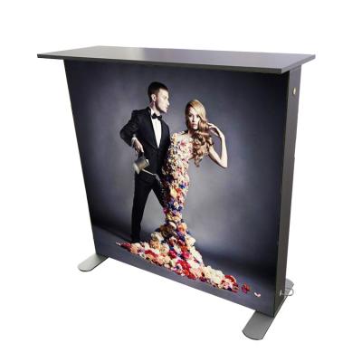 China Adertising Portable Foldable Display Aluminum Led Promotion Light Backlit Pop Up Counter Display Booth for sale