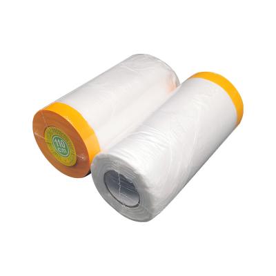 China Orange Transparent Car Body Masking Film Car Paint 25m With Crepe Paper for sale