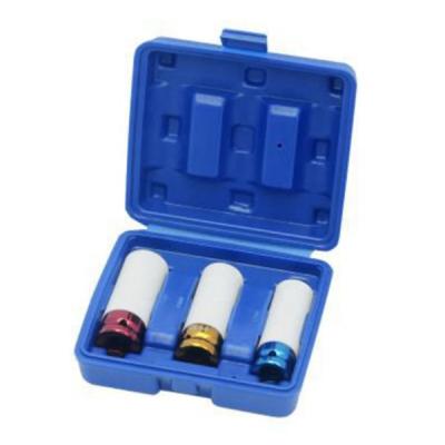 China Auto Repair Colorful Anodized 50BV30 Forged 1/2 Drive 3 Piece Sockets 17mm 19mm 21mm Set With Case for sale