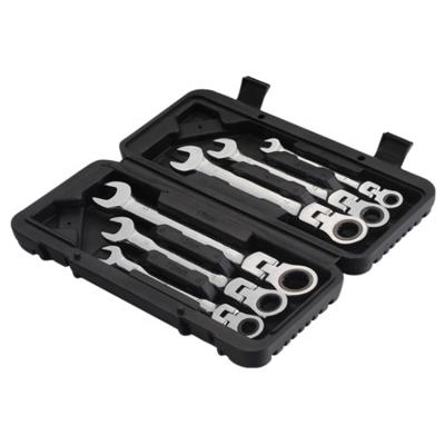 China Carbon Steel Cr-v Socket 6pcs Combination Ratchet Ratcheting Set Flexible Head With Plastic Box for sale