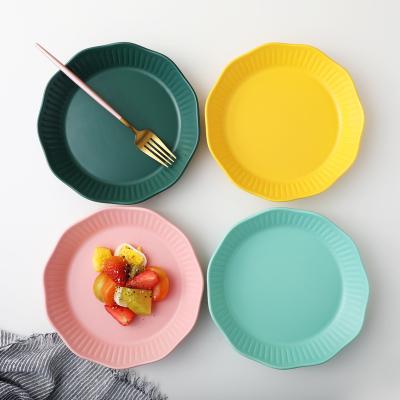 China Northern Europe Sustainable Dishes Sets Dinnerware Porcelain Dinner Plates Ceramic Wholesale Restaurant Dinner Dishes for sale