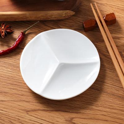 China Viable Pure White Ceramic Dessert Tray Dried Fruit Snack Tray for sale