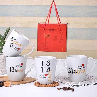 China Viable Custom Cheap Mug With Love Box Home Business Ceramic Gift Mugs Hand Coffee Mugs Manufacturers for sale