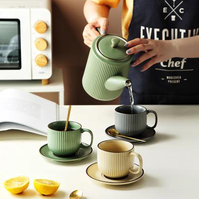 China Nordic Creative Viable Breakfast Milk Coffee Maker Water Cup Suit Lovers Ceramic Wholesale Sublimation for sale