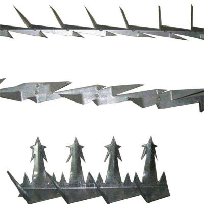 China Galvanized Against Corrosion Factory Price Razor Topper Used Top Security Fence Anti Climb Wall Spike for sale