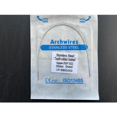 China Orthodontic treatment dental material color coated rectangular orthodontic stianless steel archwire (1pcs/bag) for sale