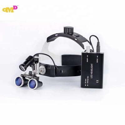 China 3.5X Plastic Headband Type Dental Medical Surgical LED Loupes / 2.5X Magnifying Loupes With Headlight for sale