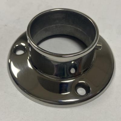 China Modern Staircase 304 Stainless Steel Galvanized Railing Pipe Fittings Flange Base Tubes 38.1mm Round for sale