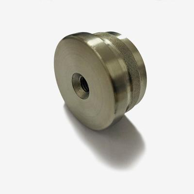 China Modern Stainless Steel M8 Screw Hole Tube Fittings Railing Balcony Pipe Cover Stair Pipe Fittings for sale