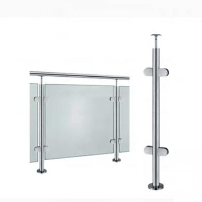 China Modern Steel Post Balustrade Balcony 304 Stainless Glass Railing Systems for sale