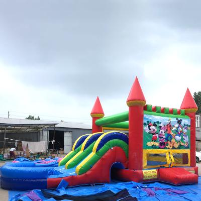 China Commercial Bounce House And Water Slide Big Inflatable Bouncy Castle With Slide Bounce House Adult Inflatable Water Slide House Jumps Castle With Slides for sale