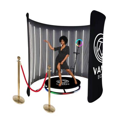 China Dropshipping Mini Home 360 ​​Bounce Photobooth With Led Light 360 Photo Booth With Backdrop for sale