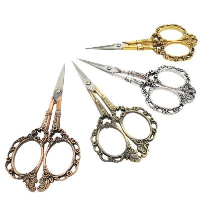 China Plum Blossom Retro Stainless Steel DIY Scissors Clay Scissors Paper-Cutting Cross Stitch Scissors Embroidery Scissors for sale