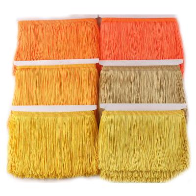 China COOMAMUU 10cm attractive satin tassel lace for latin dance dress fashion fringe trim for sewing curtain for sale