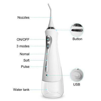 China Outdoor Personal Care Water Flosser 230ml Capacity Cordless Teeth Water Flosser Rechargeable Oral Irrigator for sale