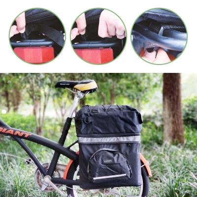 China Canvas 58L Bike Pannier Bag Large Capacity Saddle Bike Bag Low MOQ Pannier Bag for sale