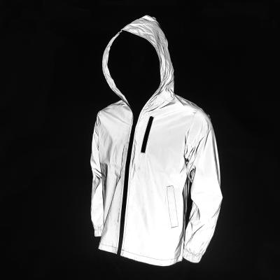 China 2021 Fashion Anorak Fabric Reflective Jacket Waterproof Cool Running Riding Reflective Jacket for sale