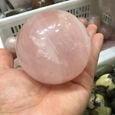 China Natural Ball Crystal Ball from Europe Rose Quartz Sphere Polished Crystal 200mm for Fengshui Decoration for sale