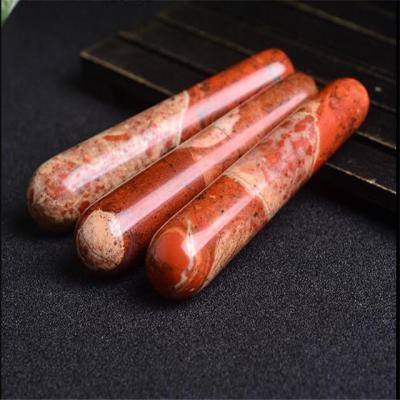 China Wholesale Europe Natural Red Stick Jasper Crystal Quartz Massage Wand Tools for sale