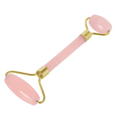 China Crystal Face Massage Roller Jade Ball Rose Quartz Roller Jade And Derma Of Face Christmas Gifts for sale