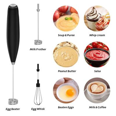 China Viable Milk Frother Handheld Frother Maker With Case Stand Powerful Coffee Frother Blender Upgraded Electric Handheld Battery Operation for sale