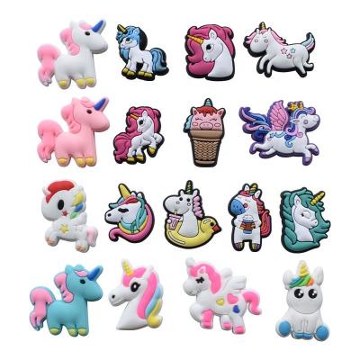 China Custom Designer Croc Charms Unicorn Pieces Charm For Kids Accessory Clog Charm Cartoon Style Shoe Decoration for sale