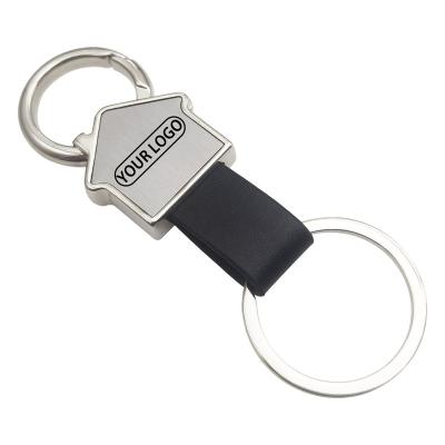 China Custom Personalized Key Chain 3d Sublimation White Letters Designer House Designer Durable Cute Animal Leather Metal Key Chain for sale