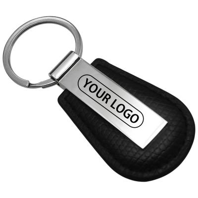 China Durable Personalized PU Leather Key Chain Faux White Sublimation Laser Engraving Logo Luxury Custom Car Holder Ring Leather Key Chain for sale