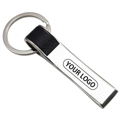 China Genuine Leather Brand Logo Keychain, Name Card Key Ring, Car Logo Key Chain Custom PU Car Key Chain Handmade Bulk Durable for sale