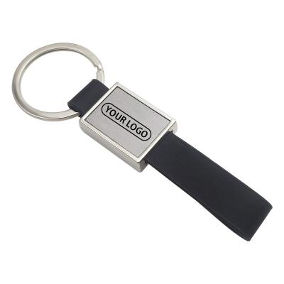 China Durable Custom Sublimation Leather Holder Blank PU Car Faux Logo Key Chain Leather Accessories for sale